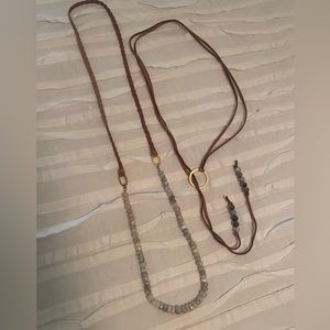 Coordinating Leather and Beaded Necklaces